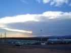 A Monsoon storm building up over the Crosswinds Restaurant by Payson airport.