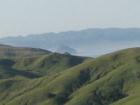 View from Hwy 46 on top of the Coastal Range Mountains - Los Padres of the Central Coast of California. Looking out to Morro Rock - Morro Bay and the Pacific Ocean.