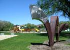 Catalpa Park is a newer park in the Collister neighborhood, featuring walking paths, tennis courts, horseshoes, children's climbing equipment, and art 