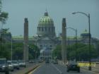 The Pennsylvania State Capital taken from the east on the State Street Bridge. Most published photos are taken from the west side from 3rd and State. 