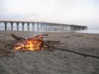 Illegal bon fire on the beach in San Simeon! Don't try this!