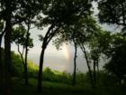 Beautiful rainbow over Ferryville on the banks of the Mississippi River. Shot taken from the river bluffs above Ferryville.