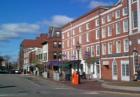 Portsmouth NH - Market Square - some of the beautiful old brick buildings that line downtown Portsmouth.  Most of these have shops on the first floor and then condos or apartments above.