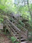 Base of stairs leading up from the cliffs at Raven Rock State Park in Harnett County, NC.  You thought it was a long way down, wait till you have to climb back up!