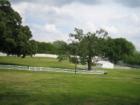 Graceland's rear yard and grounds. Beautiful green landscape.
