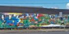 The Mural/safety wall at the new, soon to be completed, Judicial center in downtown Hilo.