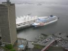 View onto Canada Place from the Top of Vancouver Restaurant.