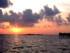 Sunset at Fort Island Gulf Beach, Crystal River, Florida.  August 2006