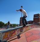 grabbing some air at Barrie's Skateboard park