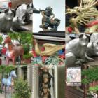 A Collage of Animal Art On the Streets in Uptown NW 23rd Shopping District of Portland Oregon 