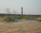 Cape Hatteras lighthouse viewed from the beach