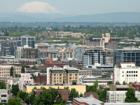 Portland Oregon Construction in the Pearl District Looking north with Mt ST. Helens in the background