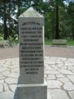Marker celebrating the establishment of the first US government on the Pacific coast in 1843 in Champoeg State Park.
