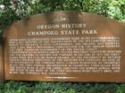 Sign commerating the provisional state park at Champoeg