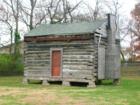 Log cabin sits next to La Vergne's city hall.
