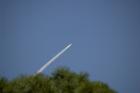 Back yard view of the Space Shuttle launching in Palm Bay.  
      
      Taken by http://www.flickr.com/photos/mastersja  and used with permission