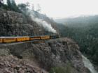 Durango Narrow-Gauge Train about to round the bend