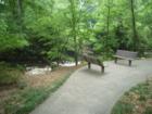 Benches off walking trail at Nancy Creek at Chastain Park