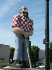 Paul Bunyan at Kenton Station in Portland Oregon a Light rail stop on Max's Yellow Line