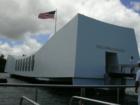 Looking at the USS Arizona Memorial from the boat