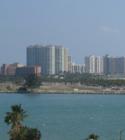 View of Sand Key Condos that line the beach and intercoastal. View from South Clearwater Beach 