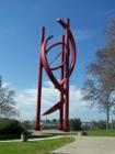 Roseville Statue. If you were to look straight down onto it, the statue would resemble a rose!