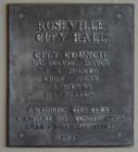 Plaque of Roseville City Hall.
