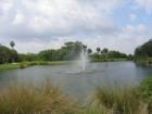 Fountain in the center of trail at Cooper's Bayou Park along the eastermost point of Clearwater Florida 