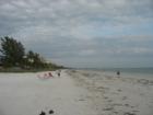 View of the beach from The Neptune towards the South of Fort Myers Beach, Lee County, FL