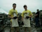 A couple of young grillers at BratFest - rookies!  The future looks bratty!  (Photo by Art Blanchet of Your Home-Your Money) 