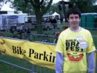The Keeper of the Bike Korral struts his stuff.  Brat Fest accomodates all modes of transportation...