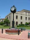 Clock at the intersection of Osos and Monterey in downtown San Luis Obispo CA.