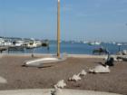 Skipjack Park, a wonderful place for the kids to cool down on a hot summer day.  The skipjack was built by a local Port Jefferson resident.