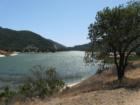 Lopez Lake in the oak studded hills of Los Padres National Forest in Arroyo Grande California.