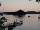 Deer Harbor Sunset Photo with Island in the background.