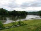 Susquehanna River flowing through town.