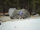 Note Size of Boulder next to this 6'2" young man, The Explosion of Lassen Threw it over a mile.