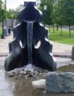 The fountain at the entrance to Waterfront Park, off Holly Street, Old Town, Bellingham