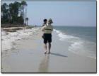 walking down the beach at Dolphin Head in Hilton Head Plantation 