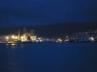 Honolulu Harbor taken from Aloha Tower at night.