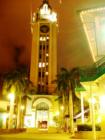 Aloha Tower from the back side at night.