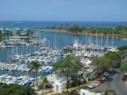 Ala Moana Boat Harbor and "Magic Island" in right background. This where they fire off July Fourth and New Years Fireworks shows.