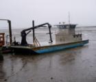 Shellfish farm boat for collecting oysters at Samish Bay, Bow