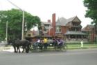 This is a view of the horse drawn wagon at the June 2007 Dayton Historic Lane Prominade 