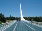 Sun Dial Bridge, This Steel Structure And Glass Soars over the Sacramento River, Glass non skid pedestrian walk way