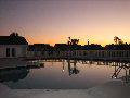 Swimming pool at dusk