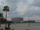 Ben T Davis Beach with views of buildings on the Causeway. 