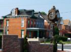 Homes of Columbia, PA with the town clock
