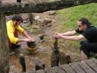 Creating River Art at the Leaf Festival, Asheville, North Carolina