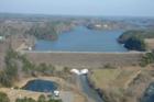 Aerial view of Lake Tuscaloosa dam